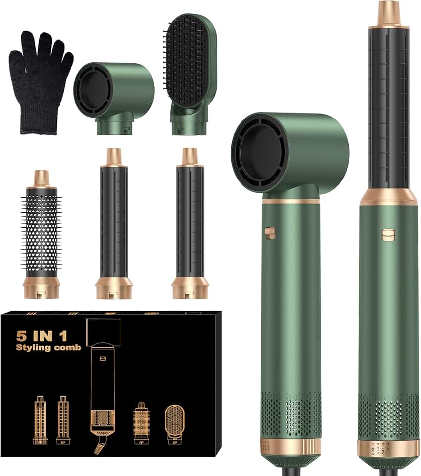 Brosse Soufflante 5 en 1 - séchage, lissage, bouclage, air chaud, multifonction
