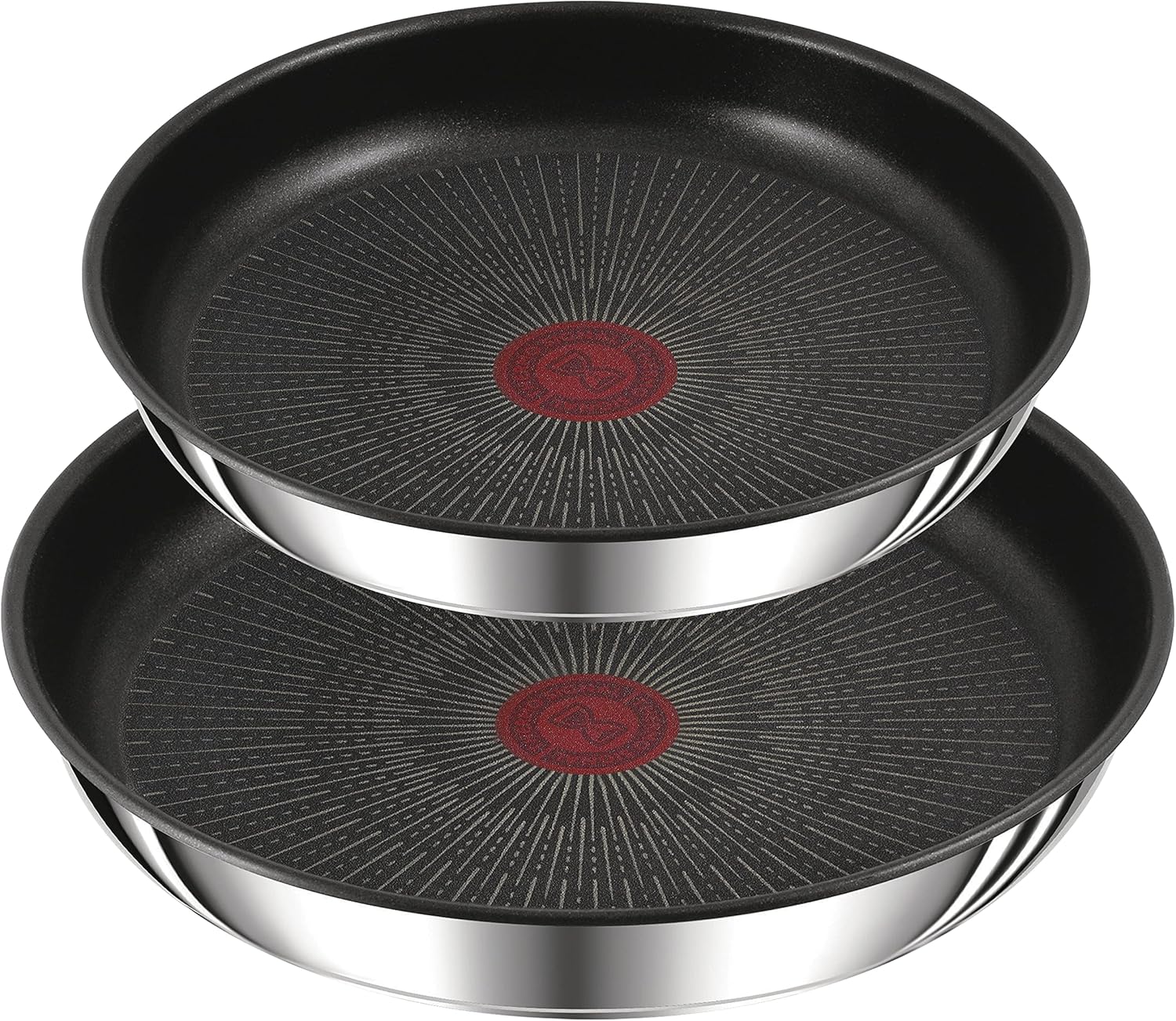 Tefal - Ingenio Preference - 3 poêles empilables, induction, antiadhésif, signal thermique, grand modèle L97490
