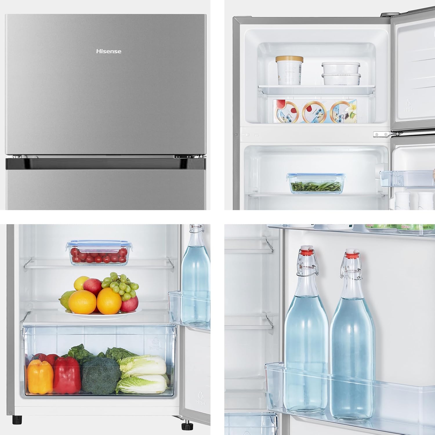 Hisense - Double Porte 206L, Argent, 143.4x54.2x55cm, MTM55205SE