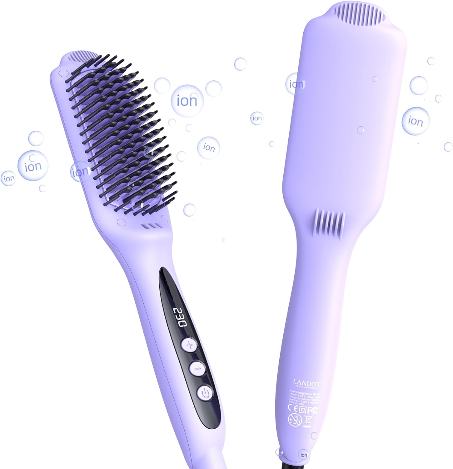 LANDOT - Brosse lissante ionique céramique - large - spéciale cheveux épais LANDOT