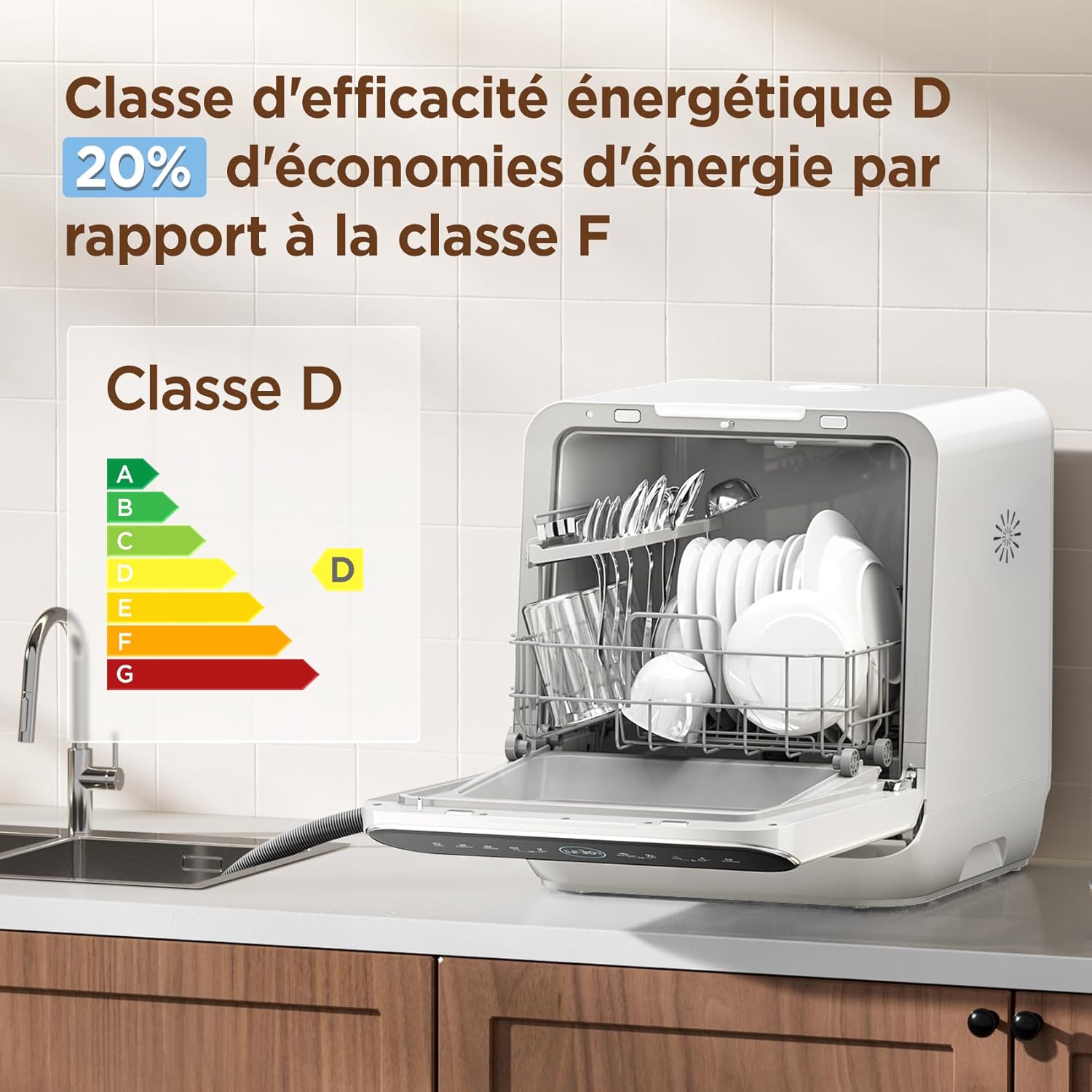 COMFEE' - compact 3 couverts - 7 programmes, écran LED,