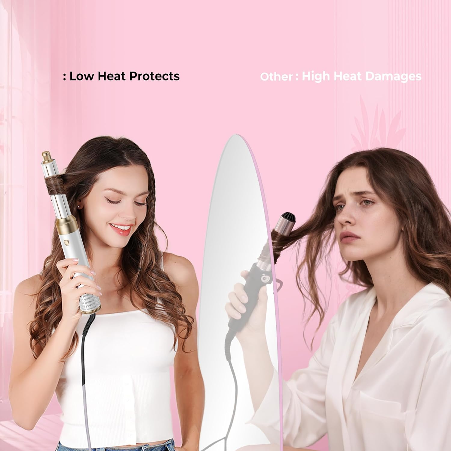 Brosse coiffante 6 en 1, 1000W, sèche-cheveux, air chaud