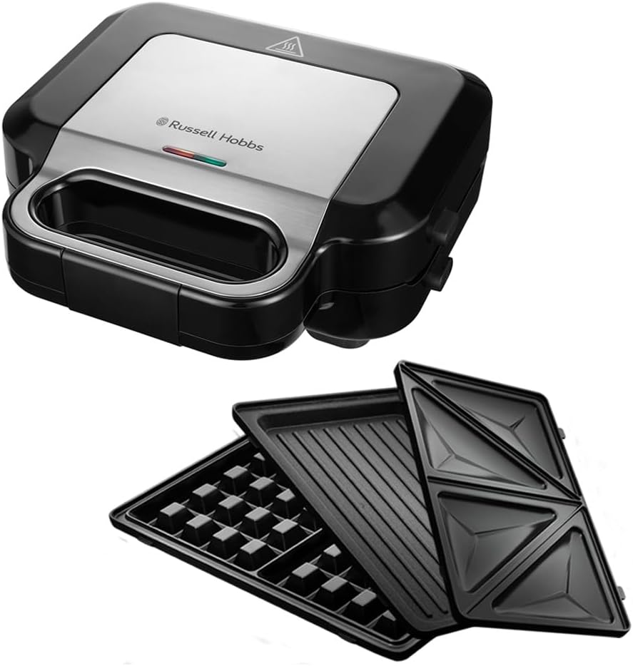 Russell Hobbs – Croque-Monsieur 3en1, plaques antiadhésives, extra profondes, 26810-56