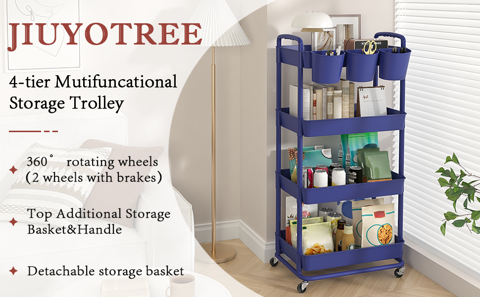 storage cart 4 blue