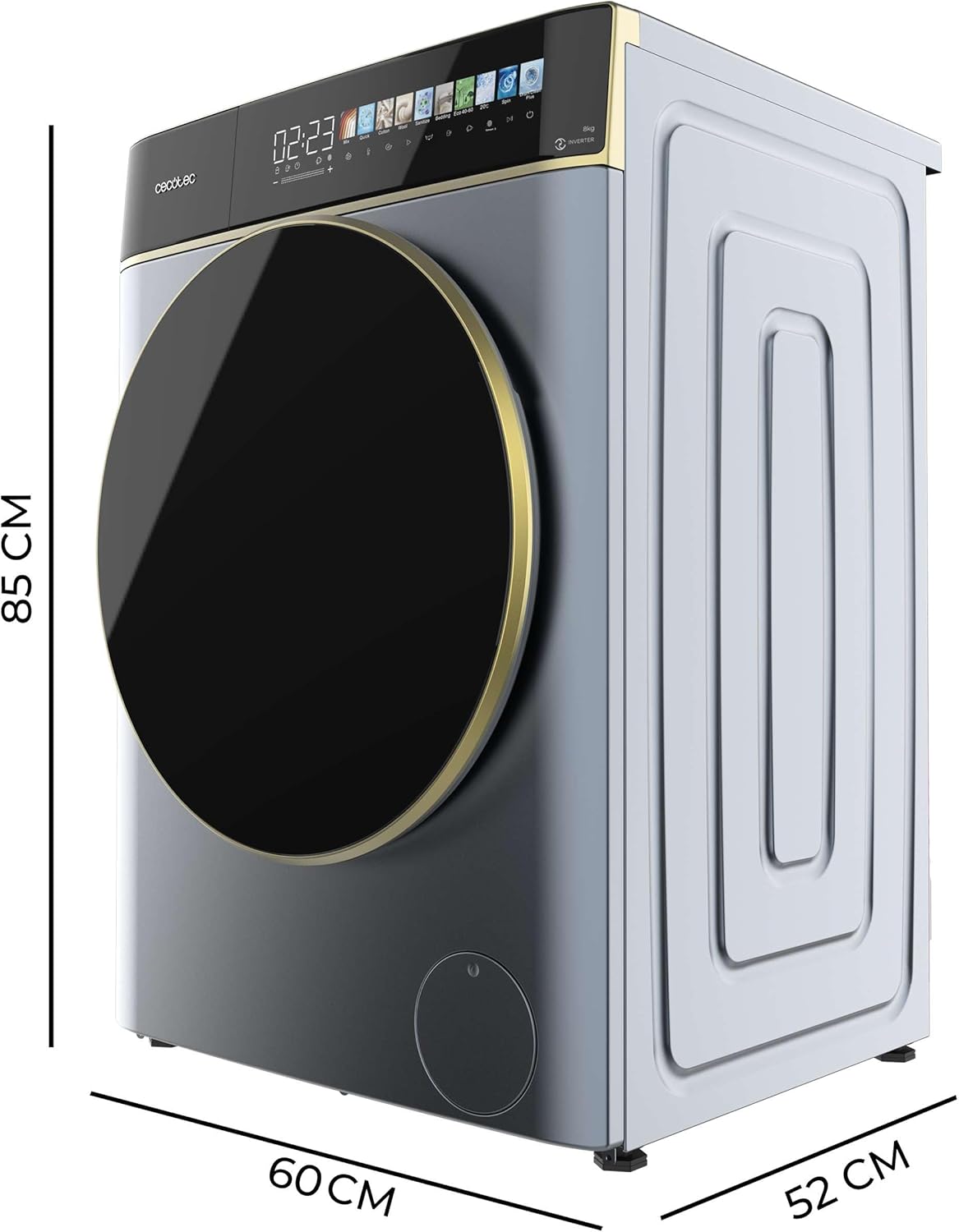 Cecotec - lave-linge 8kg, 1400 tr/min, écran 10,3