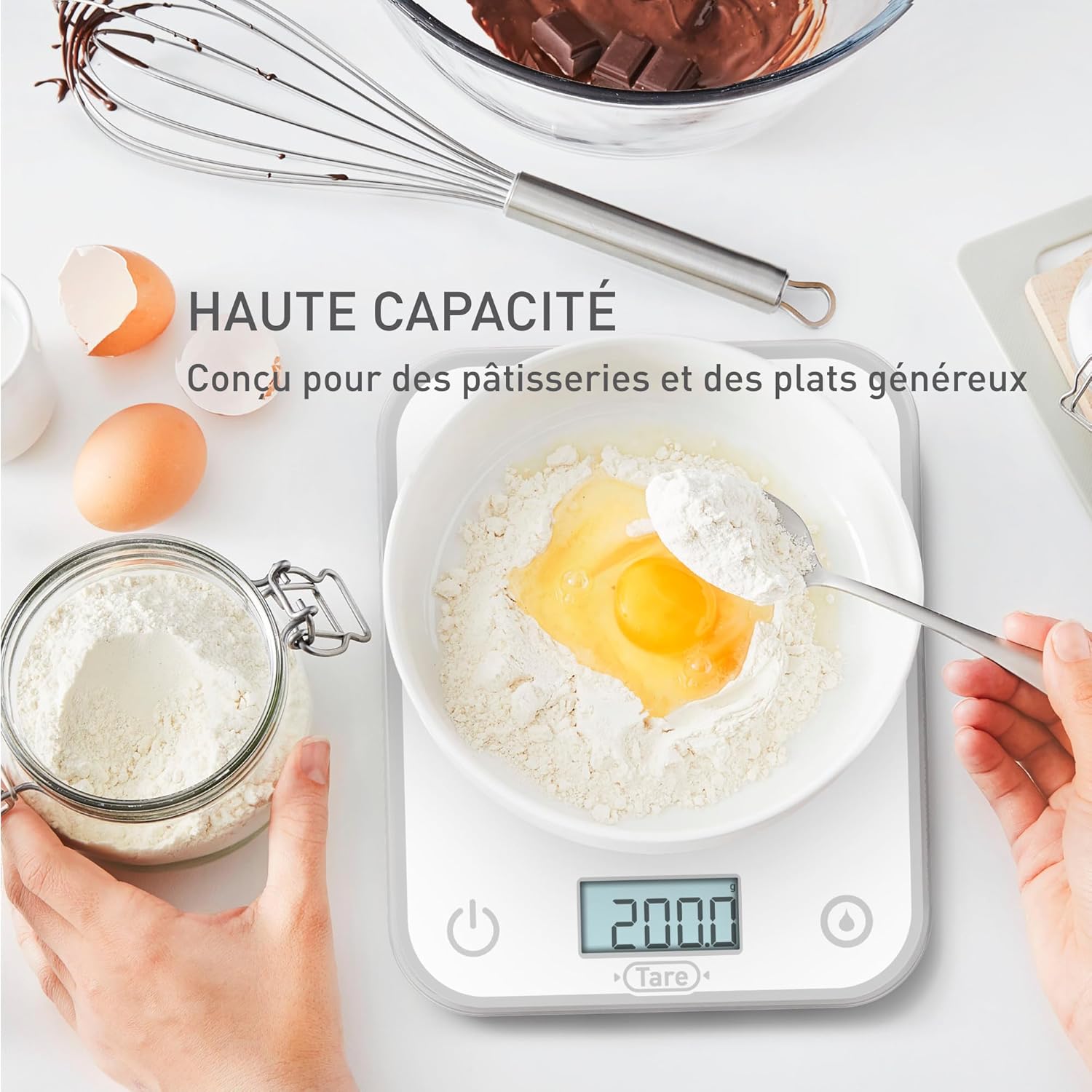 Tefal - Optiss balance de cuisine 5kg - écran LCD, anti-rayures, BC50U0V0