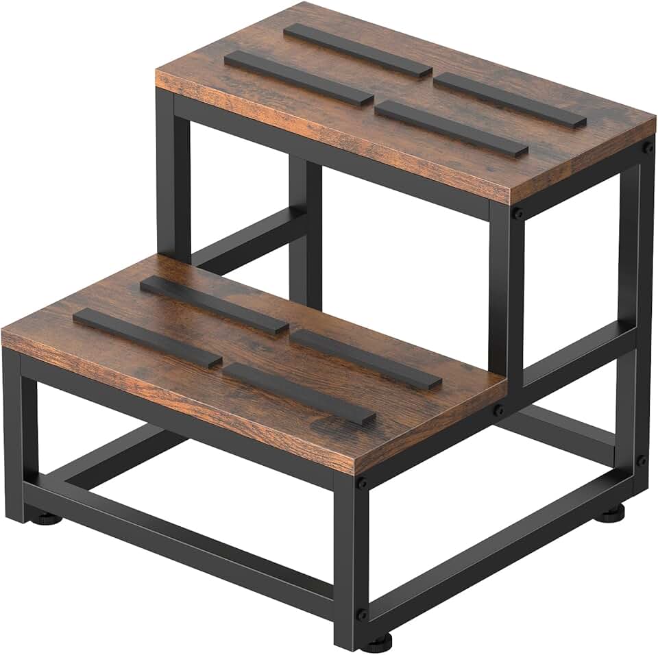 LIANTRAL - marchepied adulte/enfant 2 niveaux, acier/bois, charge 200kg