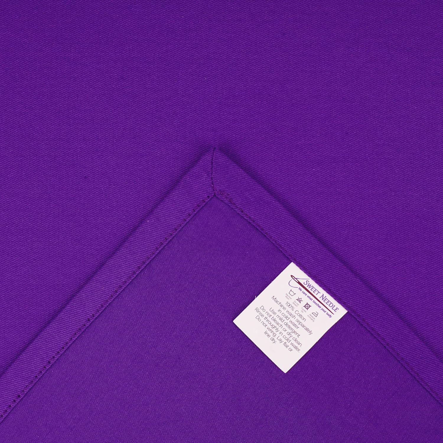 Sweet Needle - serviettes de table surdimensionnées 45x45 cm - coton épais, coins arrondis, lot de 12, violet