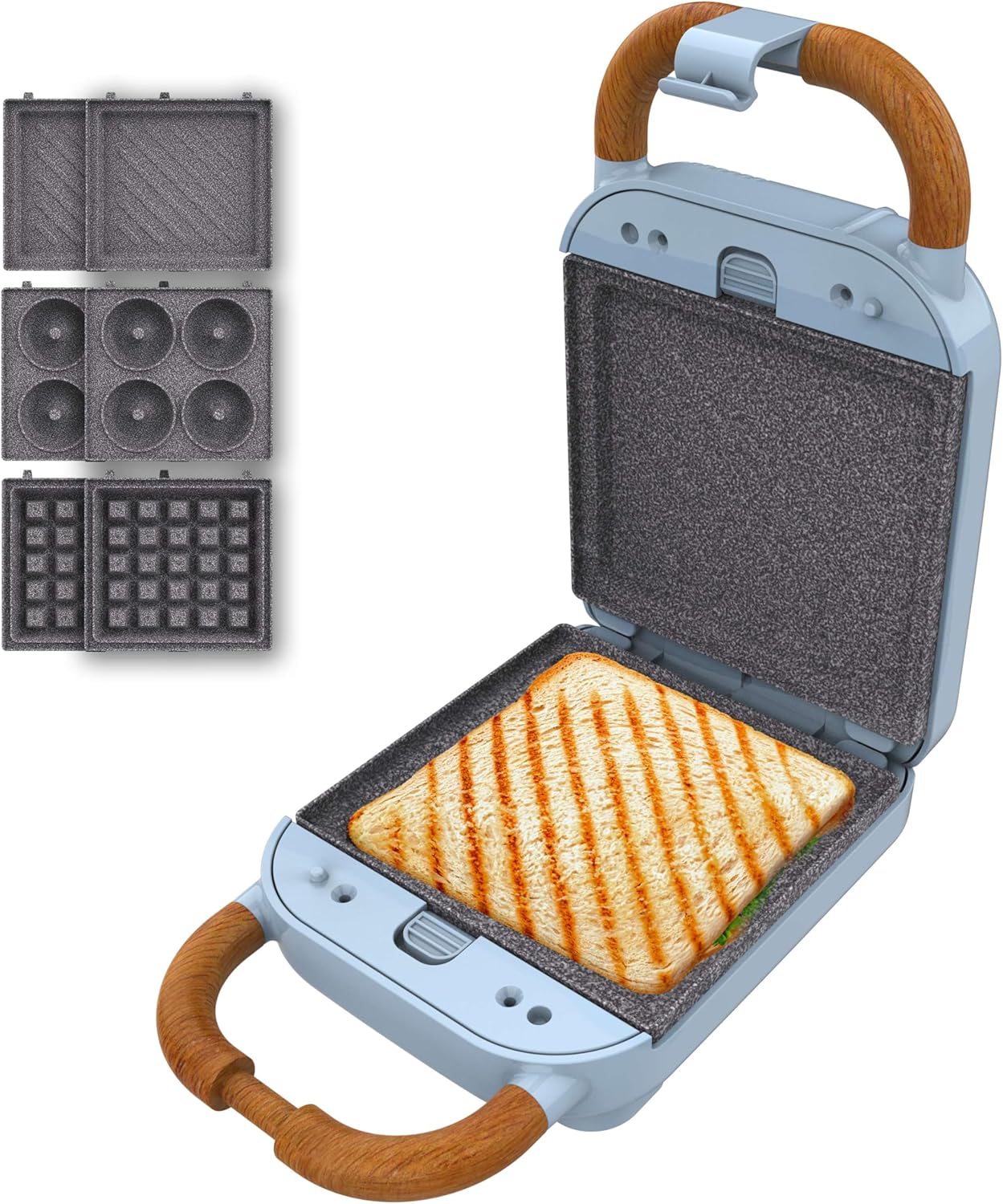 Cecotec - Rock'nToast Retro One - 700W, 3 plaques, base antidérapante