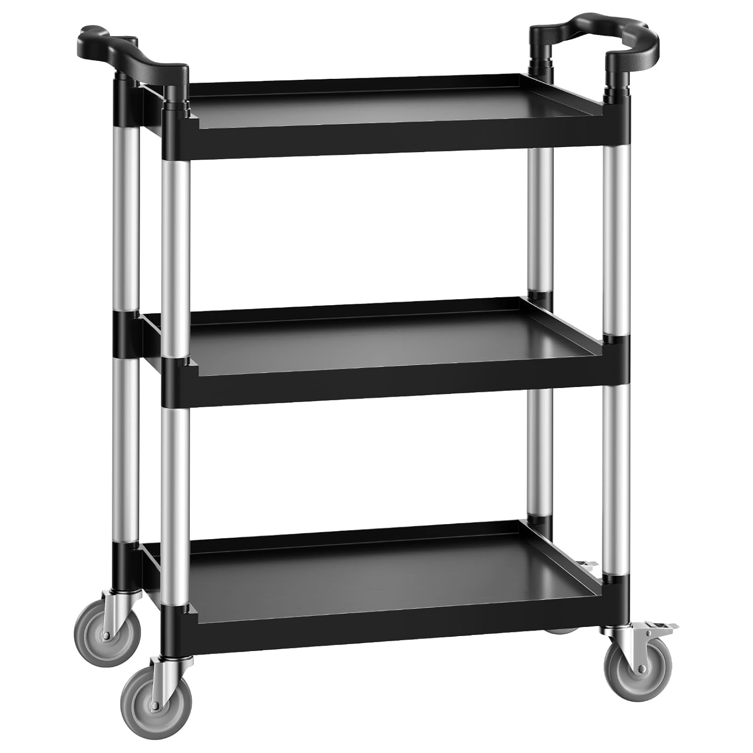VEVOR - Chariot de service à 3 niveaux, 880x410x990mm, roulettes pivotantes