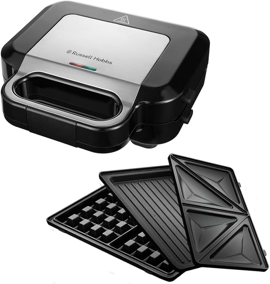Russell Hobbs – Croque-Monsieur 3en1, plaques antiadhésives, extra profondes, 26810-56
