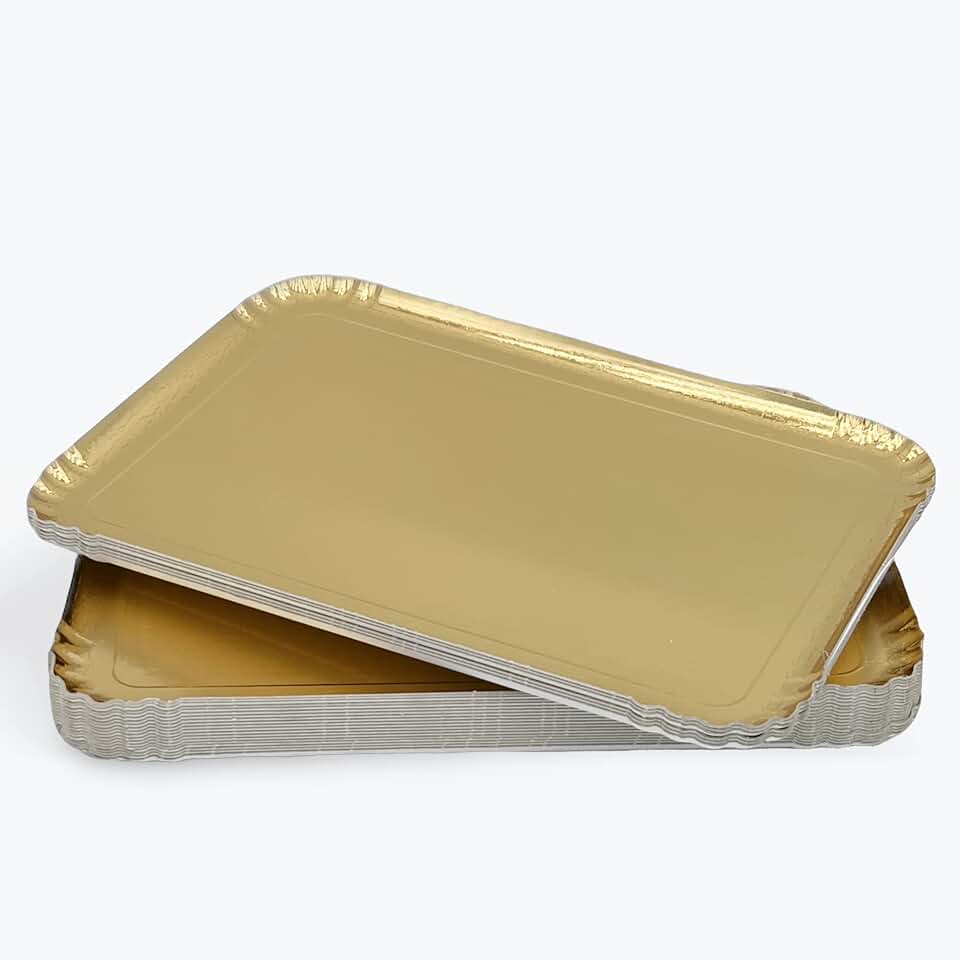Plateaux en carton doré - 42x28 cm - lot de 25, pour présentation pâtisserie