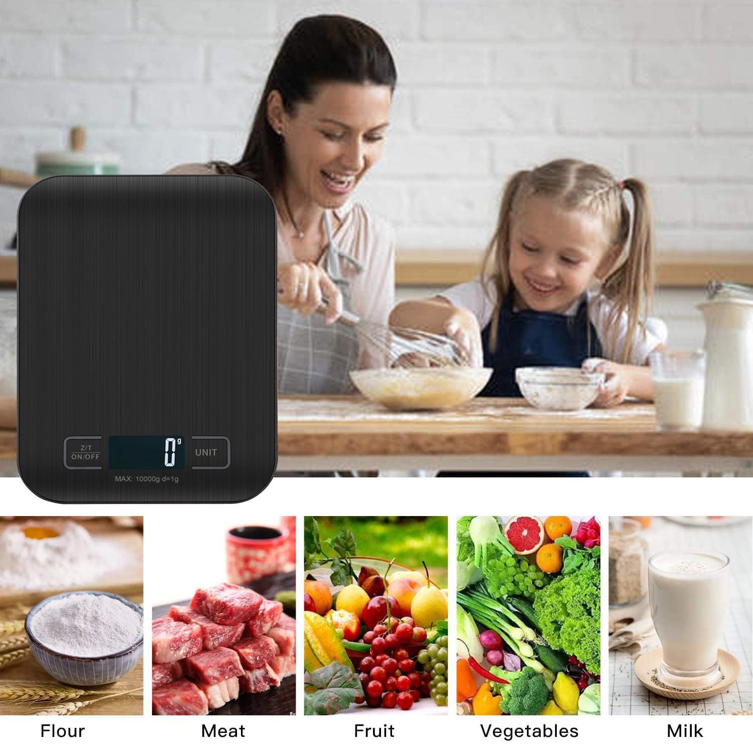 Balance de cuisine - numérique 10kg - écran LCD, tare, précision 1g