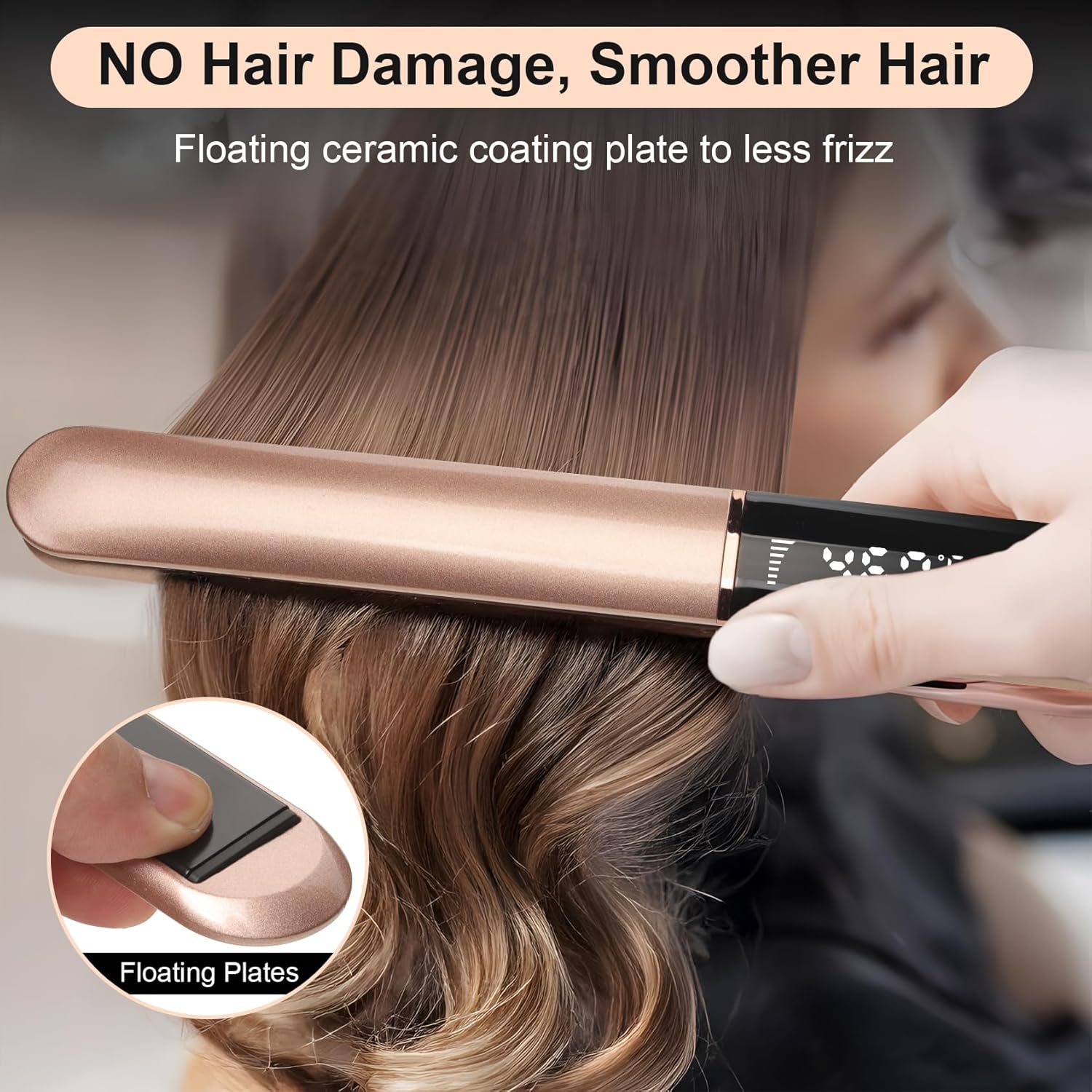 Lisseur cheveux 2 en 1 - céramique LCD 120-230°C - voltage universel