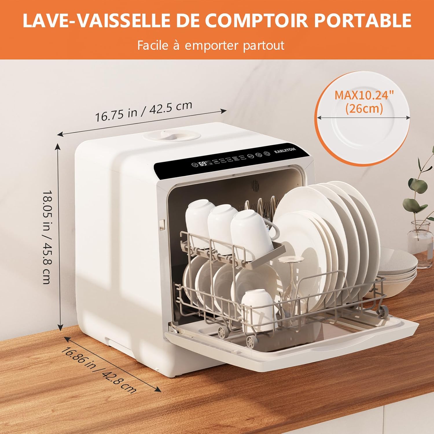 Karlxtom - 45 cm, 6 programmes, LED