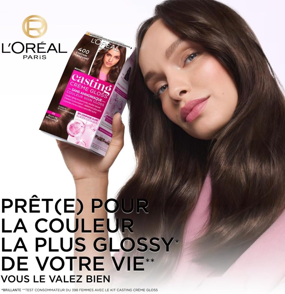 L'Oréal Paris - Casting Crème Gloss - semi-permanente, sans ammoniaque, noir ébène (200)