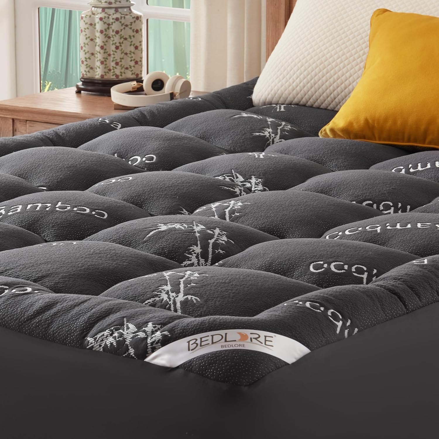 BEDLORE - Surmatelas 180x200 cm - Bambou, Oeko-Tex, bonnet 40 cm