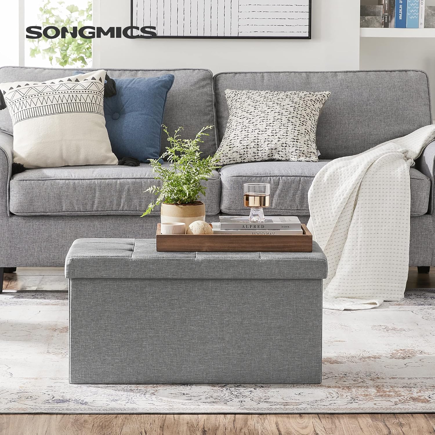 SONGMICS Mazie Collection - banc pliable 76 cm - rangement, montage facile, LSF47G