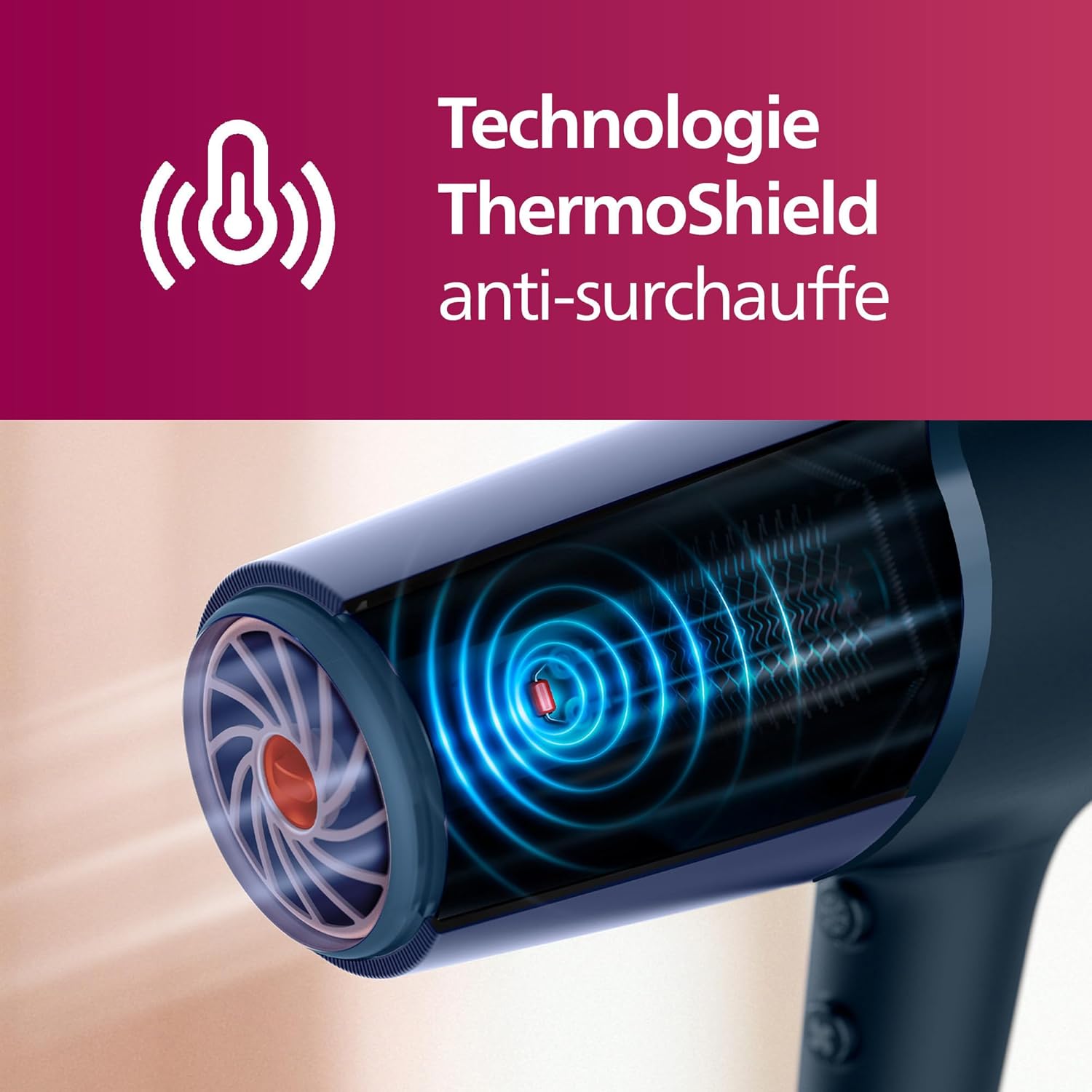 Philips - 5000 Series sèche-cheveux, 2300W, ionique, ThermoShield, BHD510/20