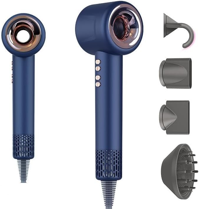 Sèche-cheveux ionique - compact, léger, silencieux, accessoires, air froid