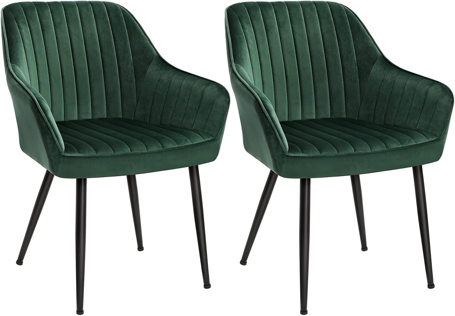 SONGMICS - Chaise salle à manger, lot de 2, velours, accoudoirs, métal, 120kg, LDC087C02