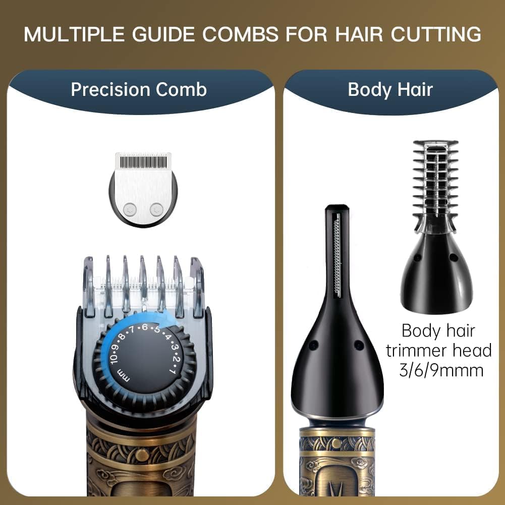 Surker - Tondeuse barbe 7en1 - lame T, coupe 0mm, précision