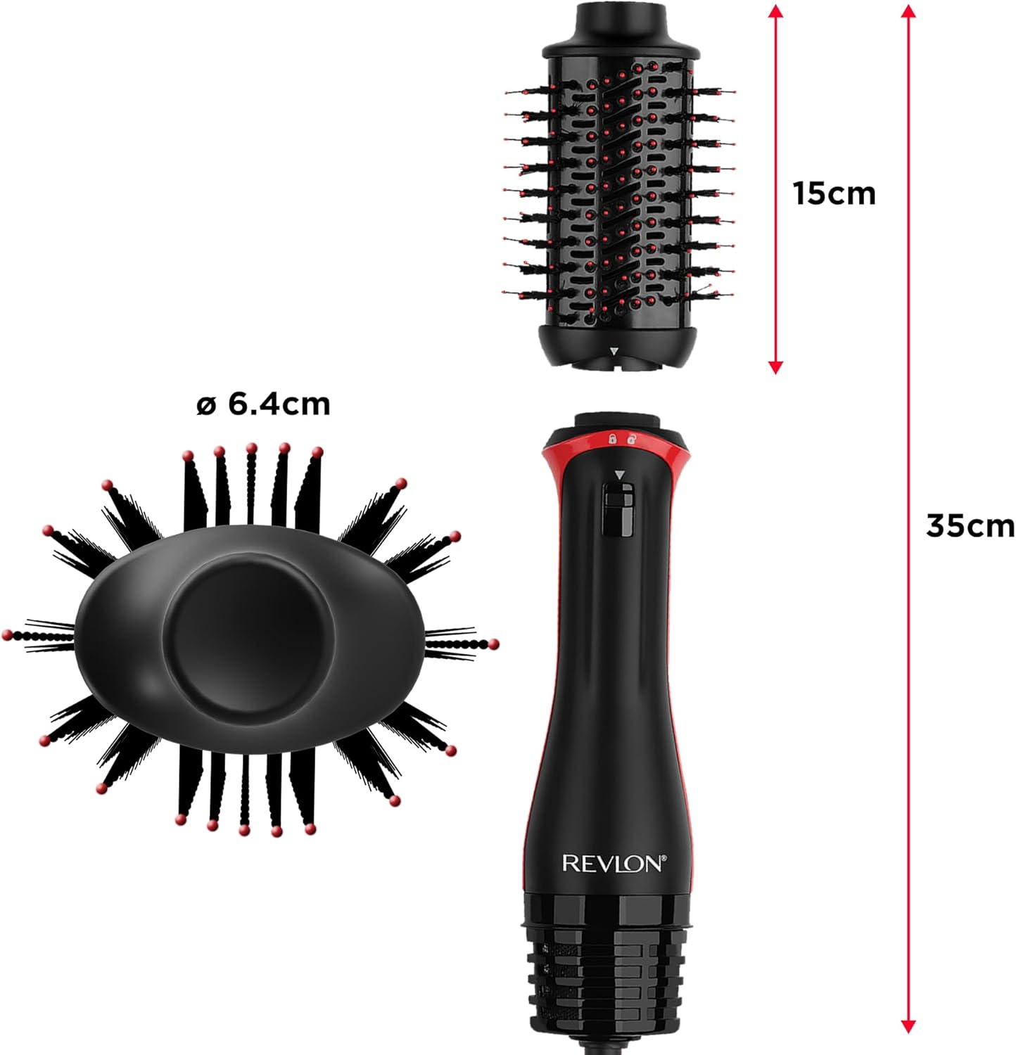 Revlon - One-Step Volumiser Plus - tête amovible - céramique/titane, picots mixtes, technologie ionique RVDR5298E
