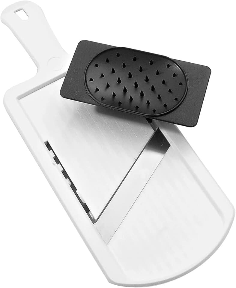 Fackelmann - mandoline inox double face - épaisse/fine - support inclus