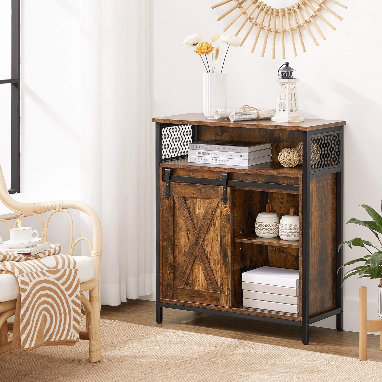 VASAGLE - meuble de rangement buffet, 30x70x80 cm, porte coulissante, LSC089B01V1
