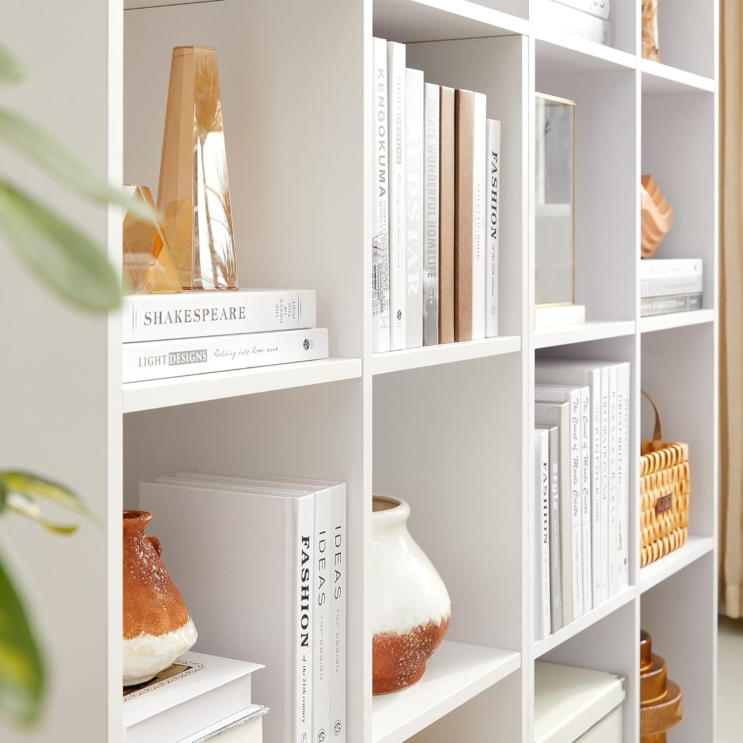 VASAGLE - bibliothèque cubique - 6 cases, blanc nuage, rangement pratique LBC203D