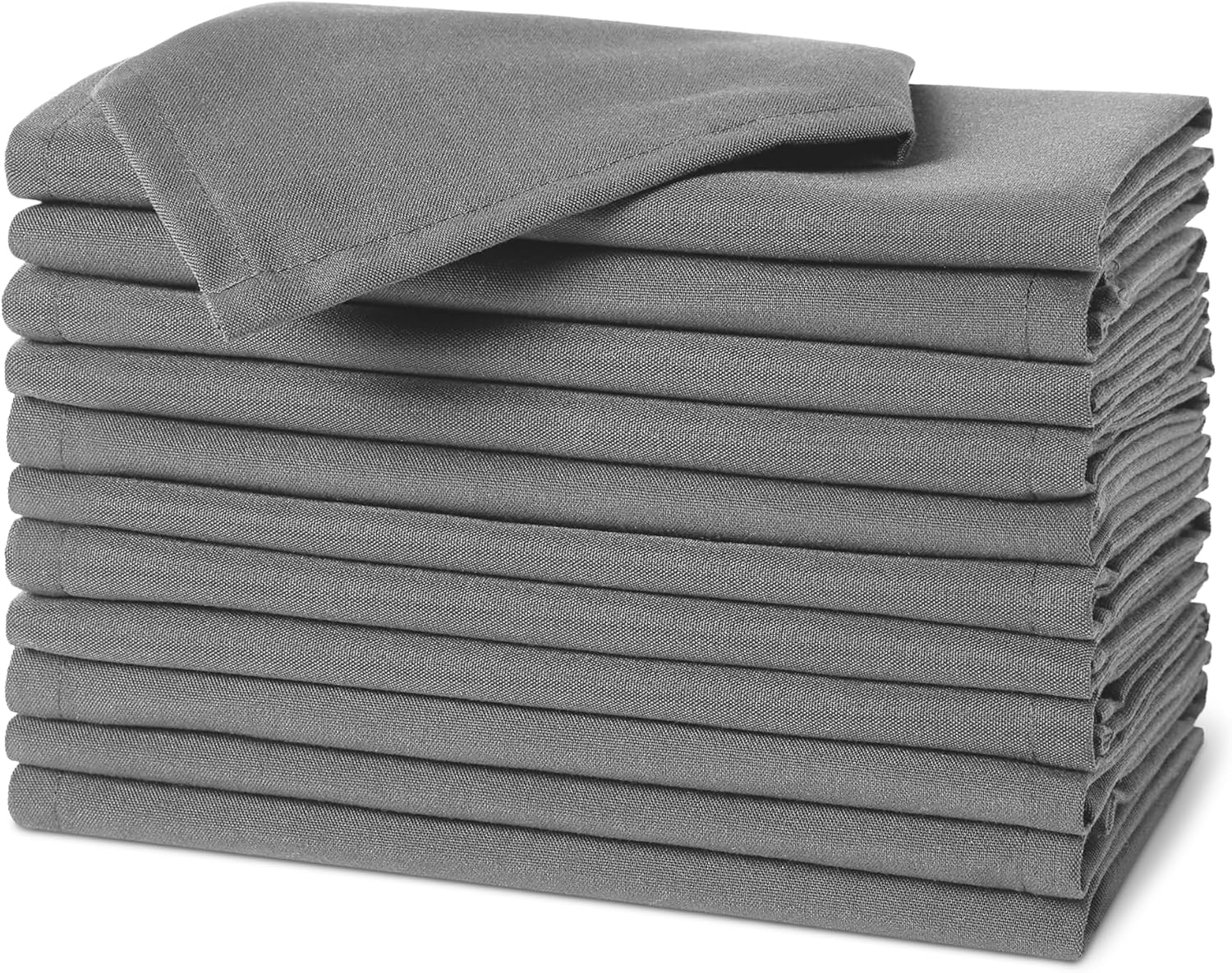 melyano Basics - Serviettes en tissu - 43x43 cm - réutilisables, antitaches, infroissables, lot de 12