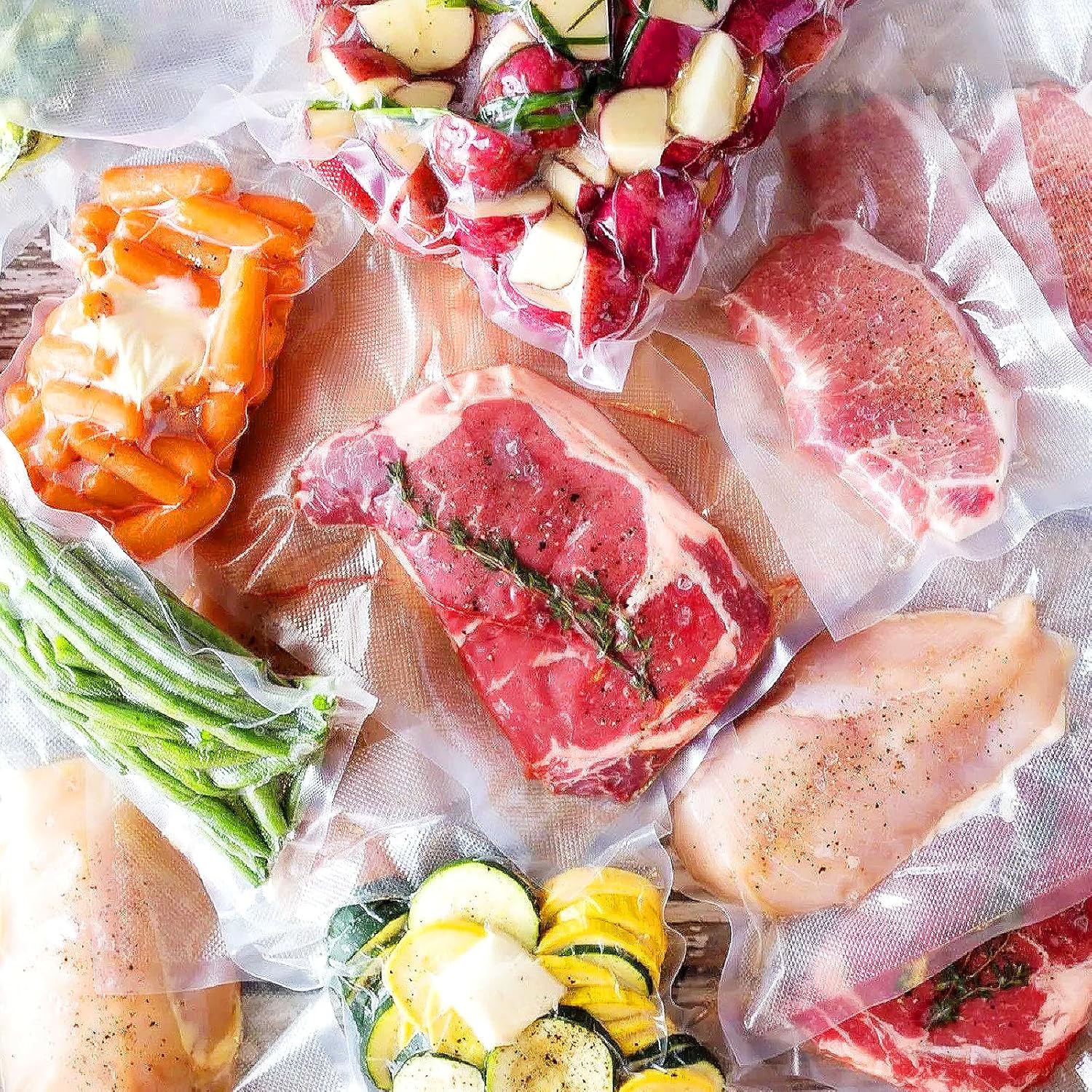 Sac Sous Vide Alimentaire - Sacs gaufrés 28x40cm, 100 pièces, sans BPA
