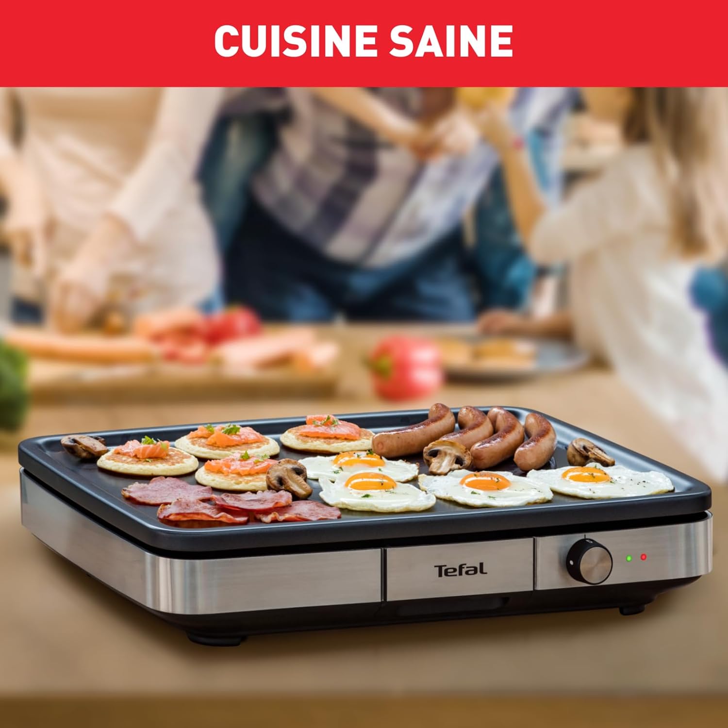 Tefal - Plancha Maxi inox XXL 10/12 pers, thermostat réglable, CB690D12