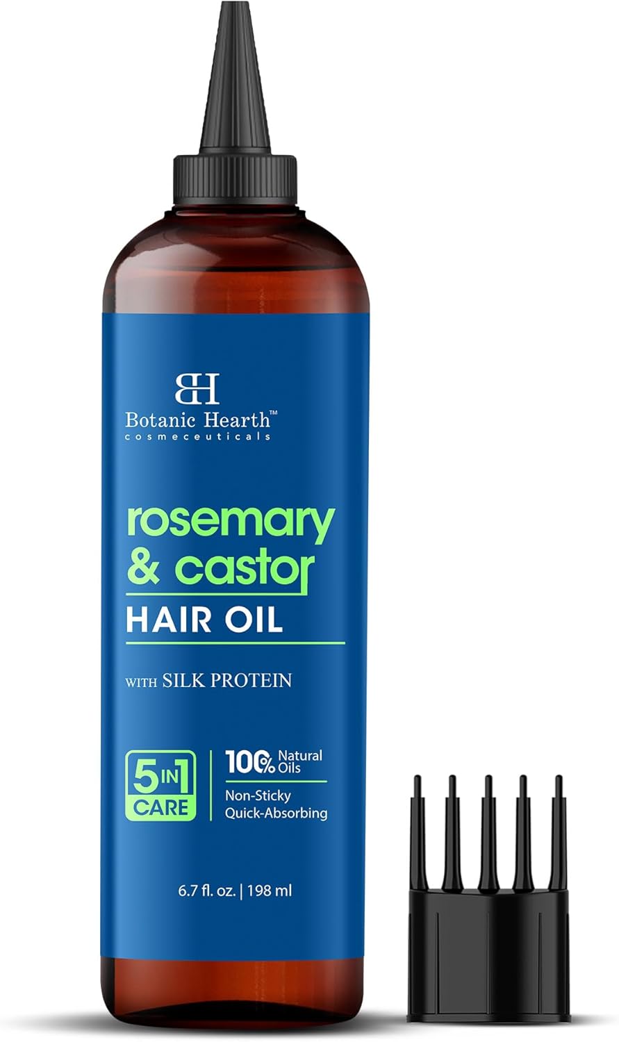 Botanic Hearth - Huile capillaire 200ml - romarin & ricin, cheveux épais, sans paraben