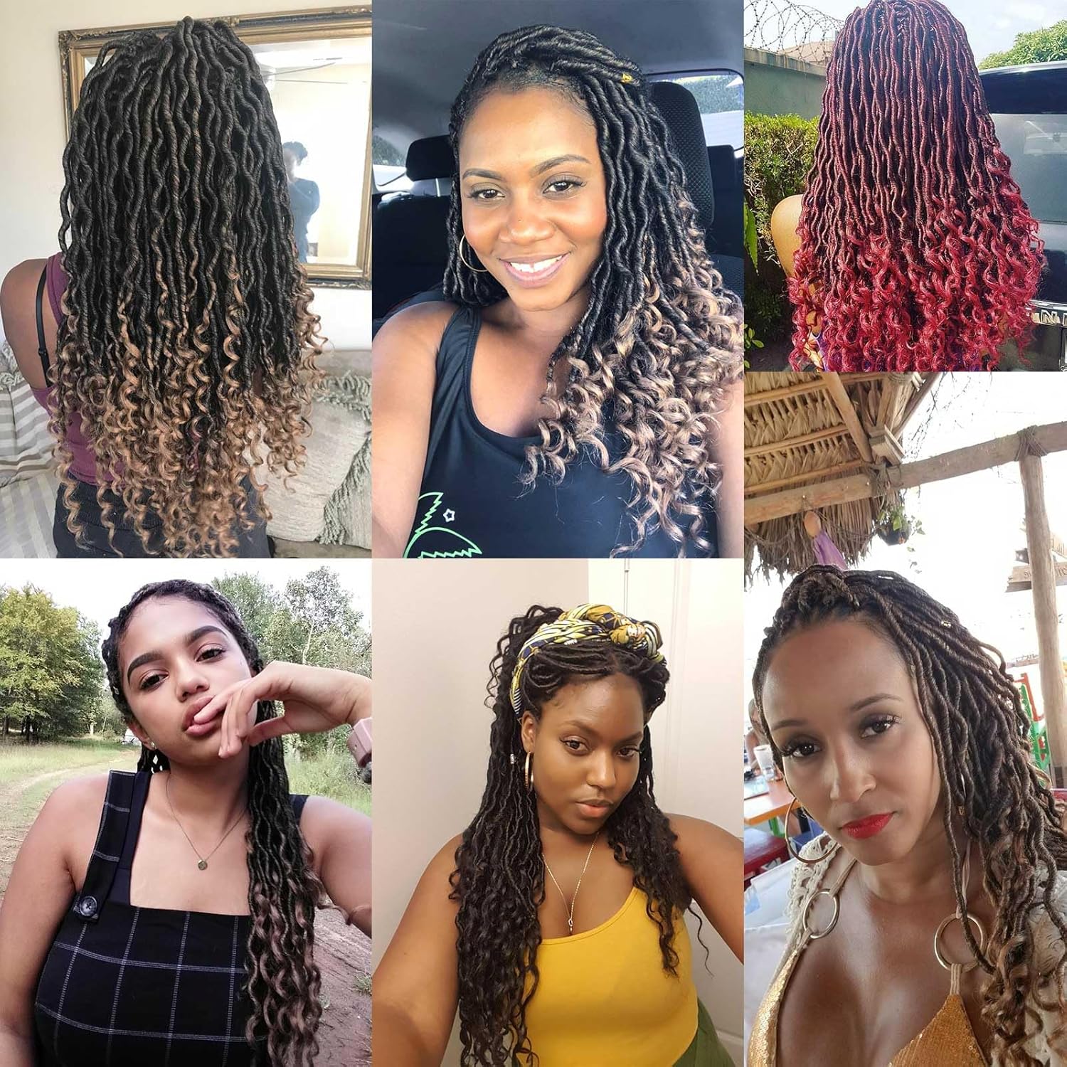 Xtrend - extensions dreadlocks crochet 36cm - lot 6 paquets, pointes bouclées, 20 mèches/paquet, T30#
