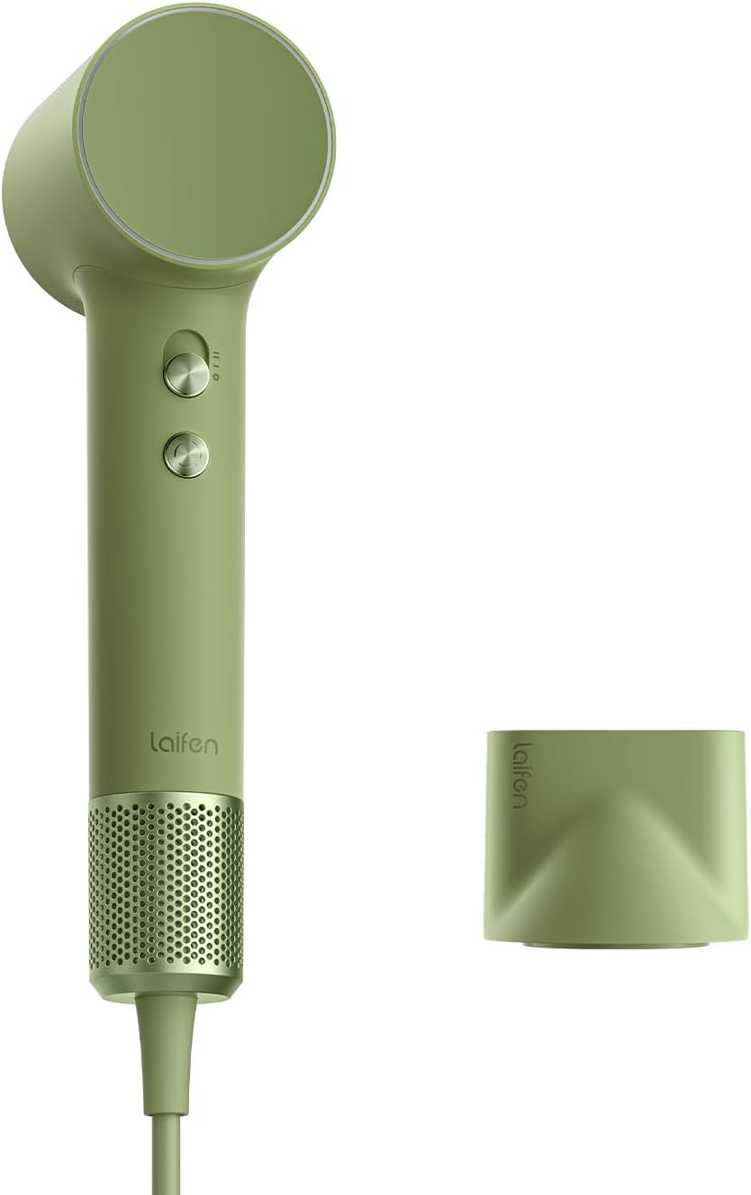 Laifen - Mini sèche-cheveux - 299g - ions négatifs, moteur brushless, séchage rapide, mode enfant, buse magnétique, 200M
