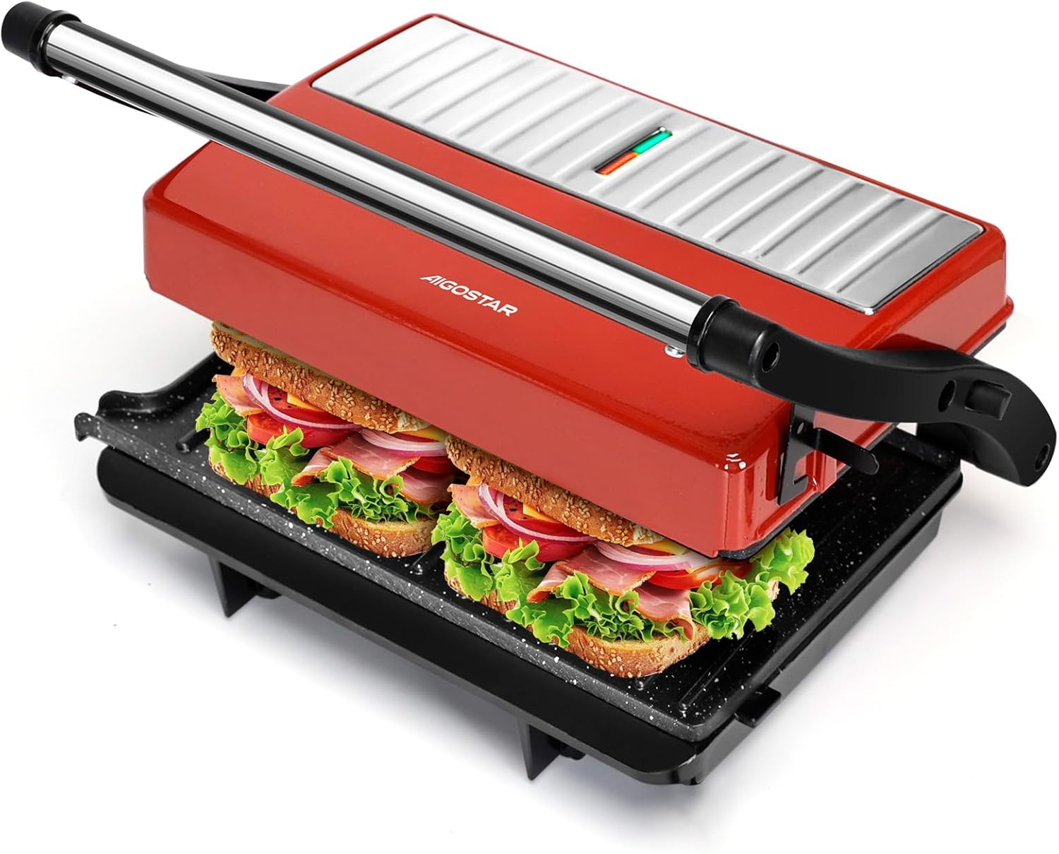 Aigostar - Warme - grille-viande 180° 1000W plaques antiadhésives