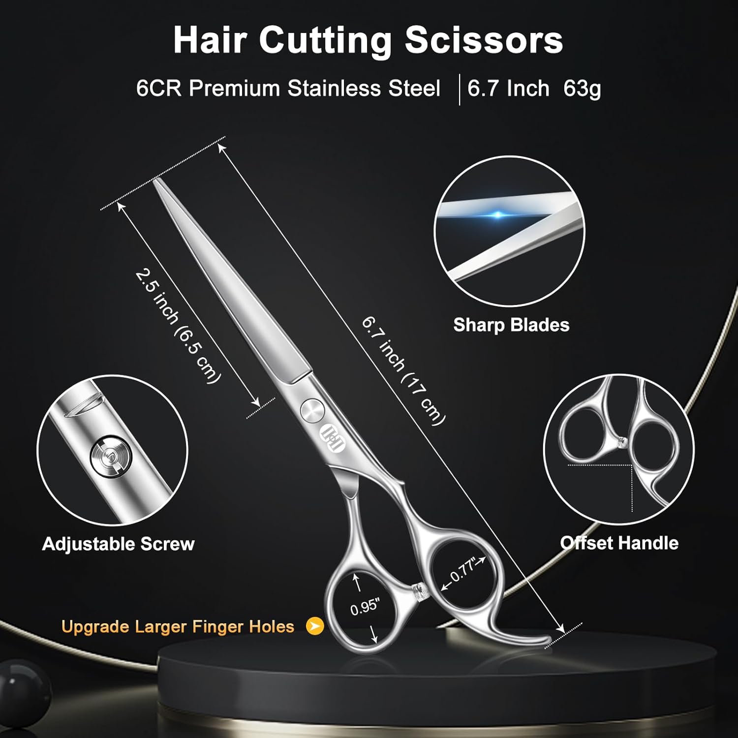 CIICII - Kit Ciseaux Professionnel - 6,7'' - Coupe & effilage cheveux