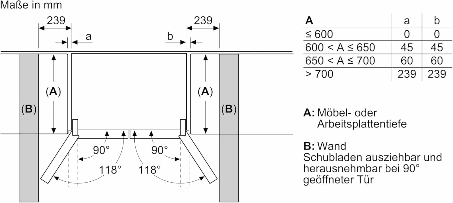 Bosch - Série 4 multi-portes, 605L, 183x91cm, inox, anti-traces KFN96VPEA