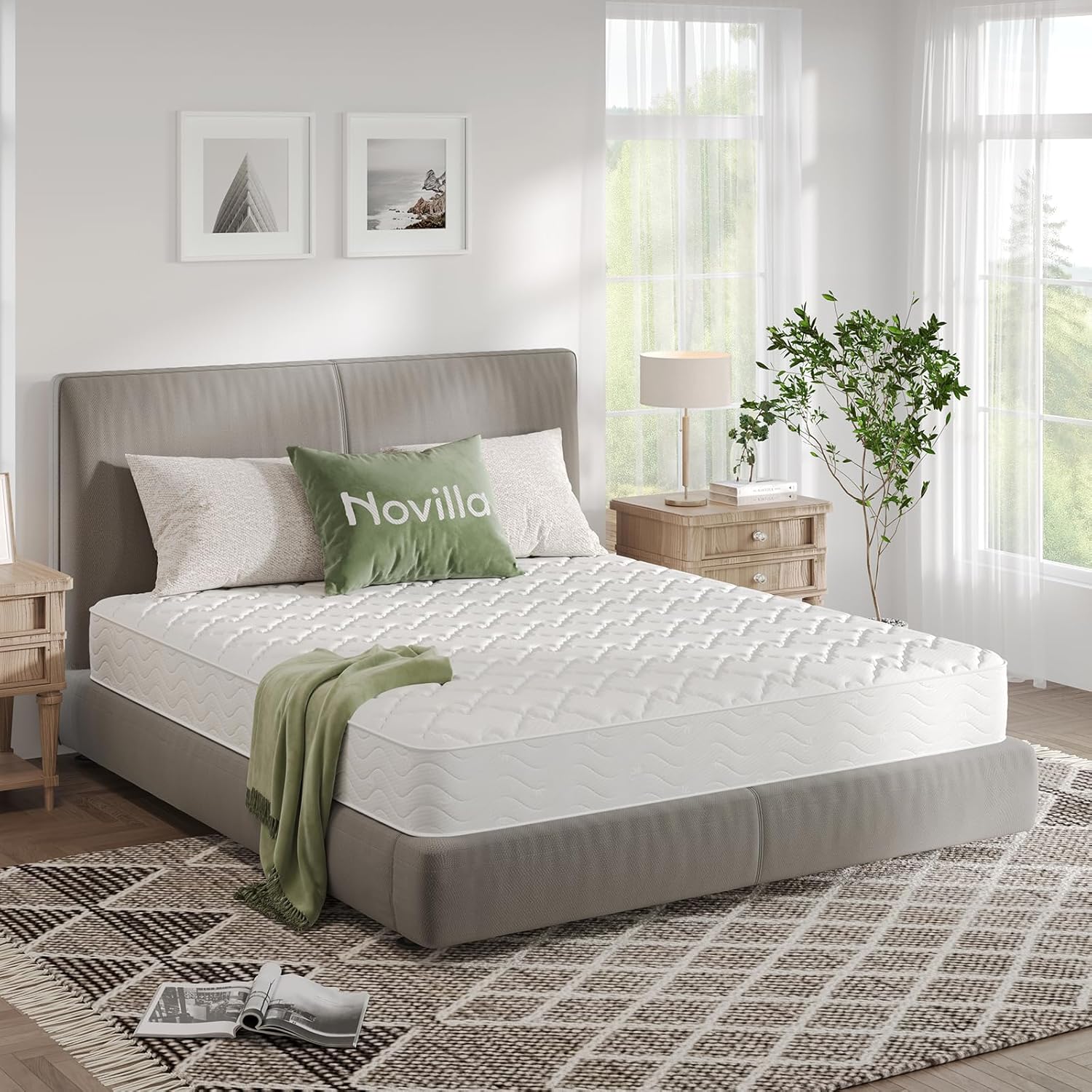 Novilla - Matelas à ressorts ensachés 7 zones 180x200 cm mousse confortable