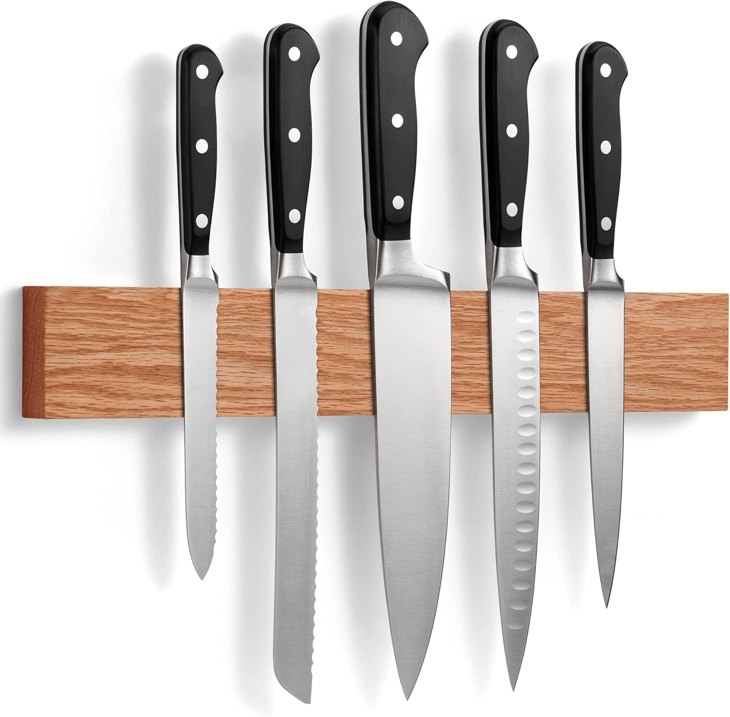 LARHN - Porte-couteaux Extra Puissant 40cm chêne mural aimanté