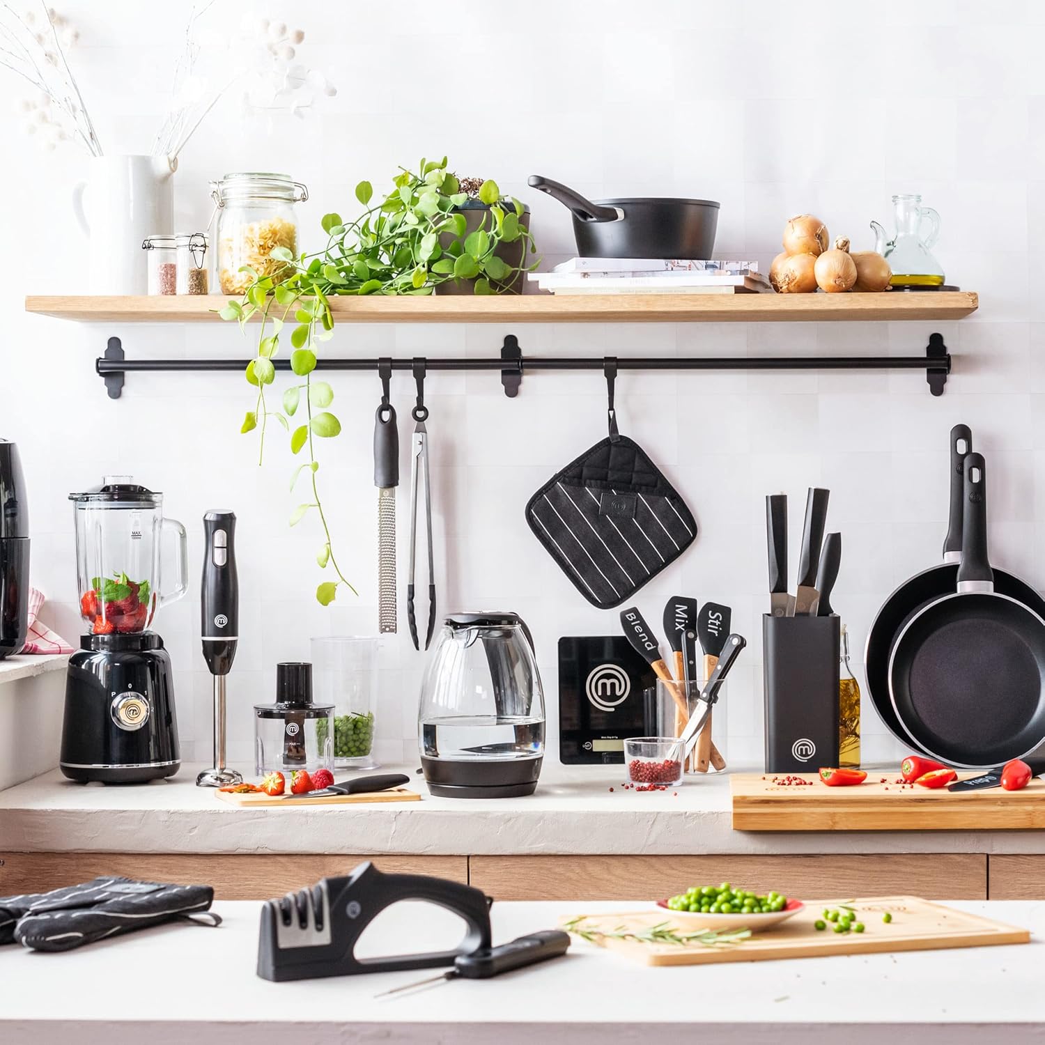 MasterChef - Set Couteaux Cuisine - acier inox, manche ergo, antiadhésif