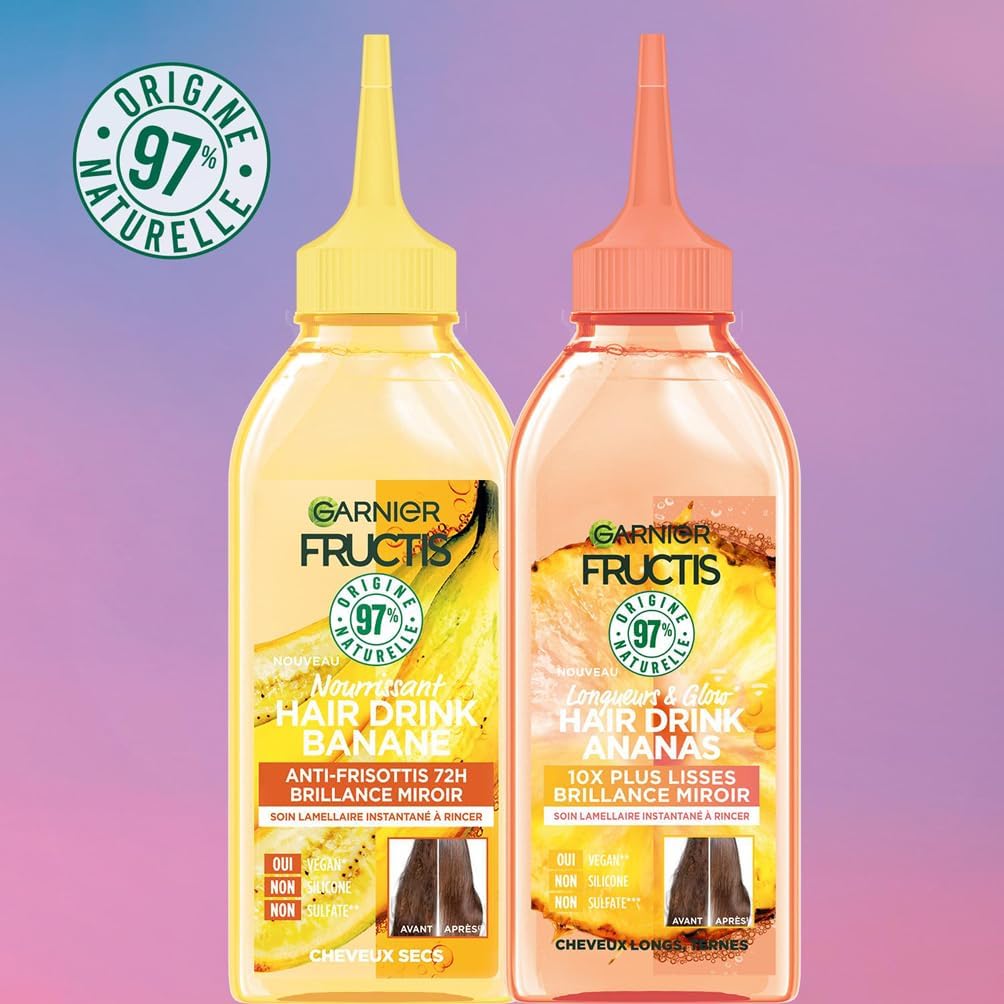 Garnier - Fructis Hair Drink - 200ml - Soin lissant vegan, 97% naturel