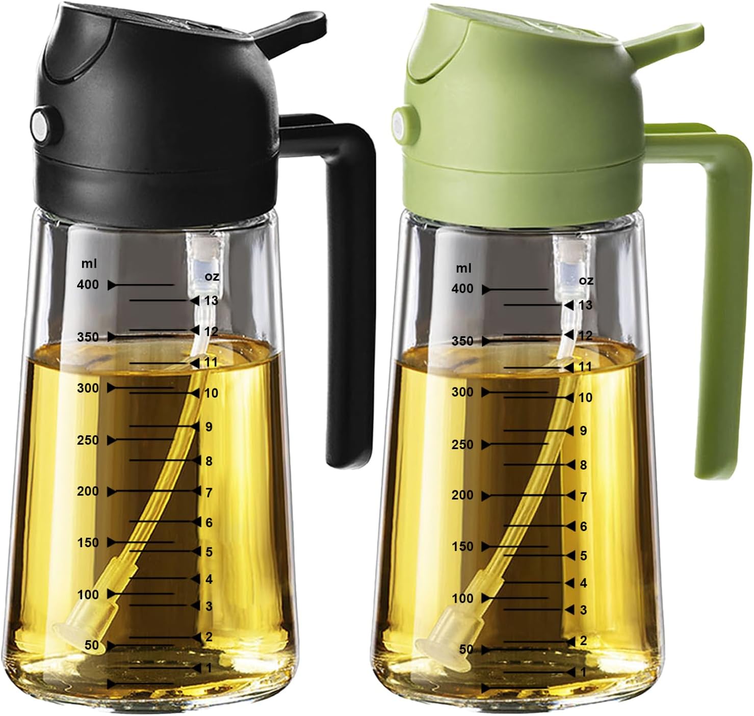 Spray Huile Cuisine - 470ml - 2-en-1 cuisson/salades - Noir & Vert
