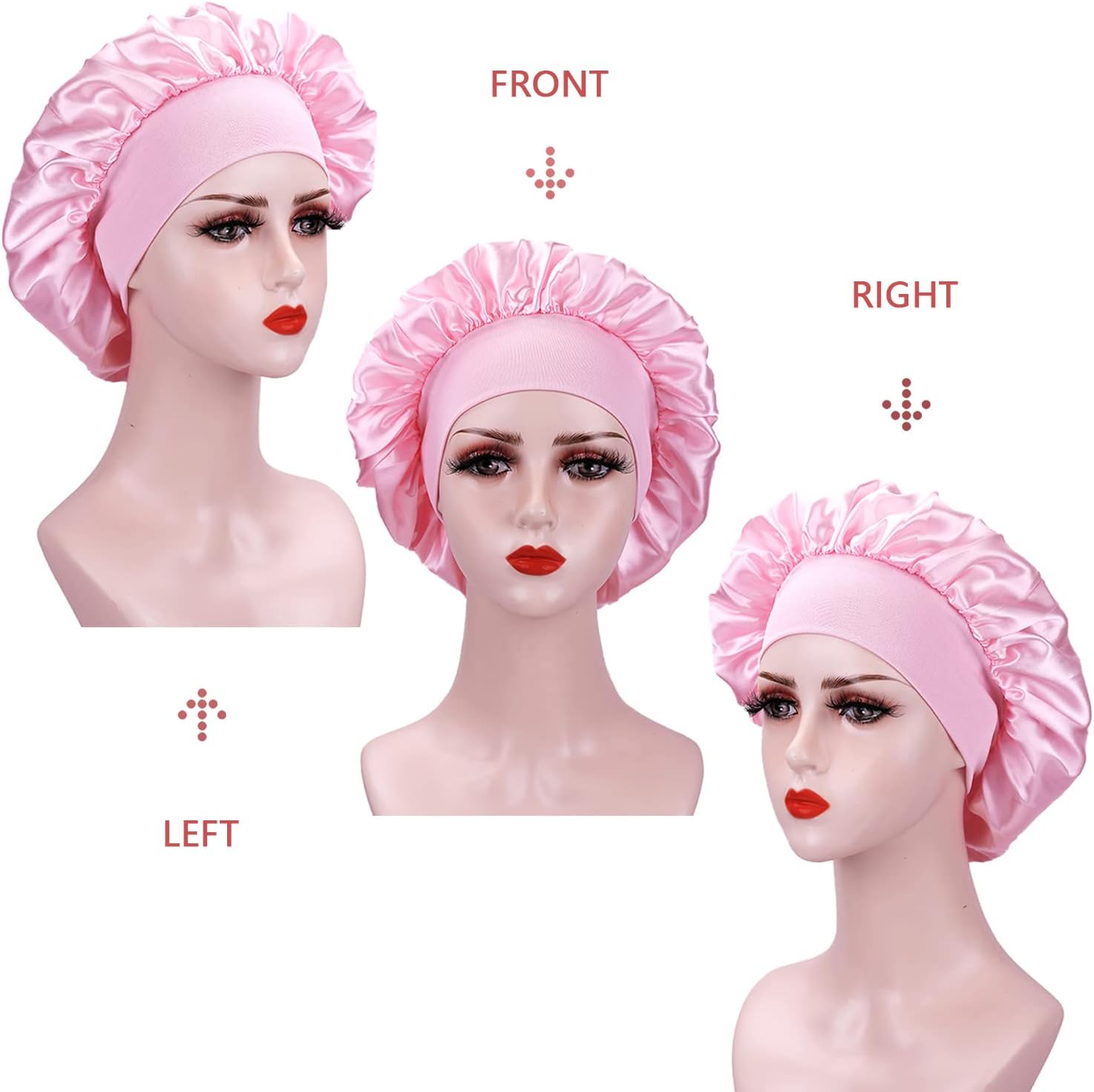 2 pièces bonnet satin nuit femme - soie - confort et protection cheveux