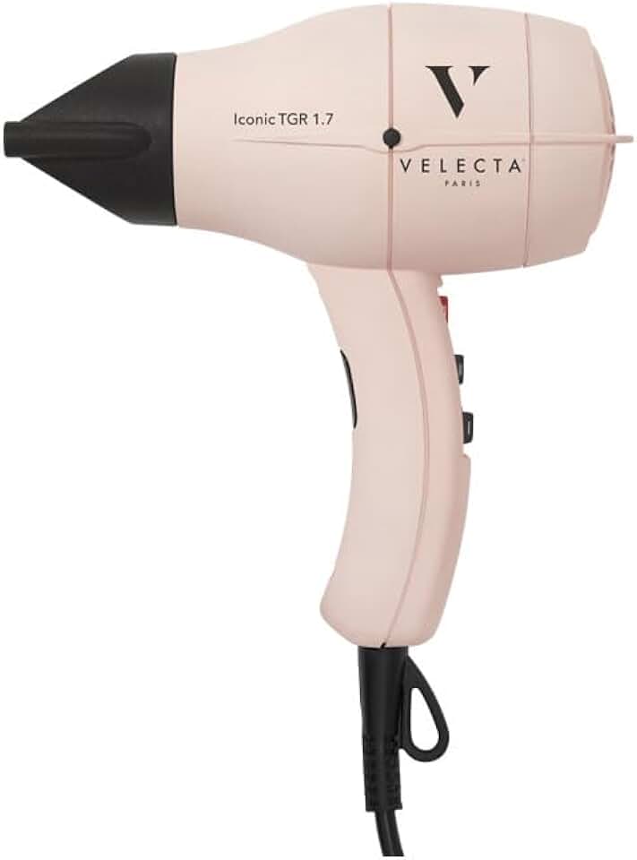 Velecta Paris - Sèche-cheveux ICONIC série 1.7, compact pro, Rose poudré, TGR1.7