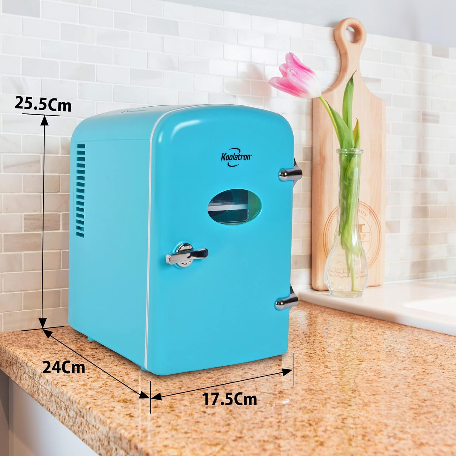 Koolatron - mini frigo rétro 4L - portable, boissons/cosmétiques, vert