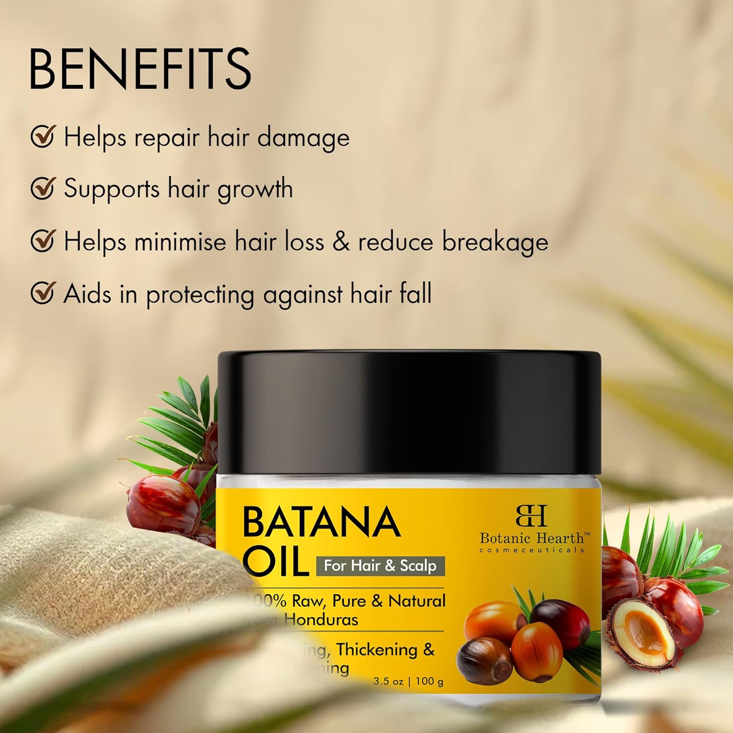 Botanic Hearth - Huile Batana 103,5 ml - soin nourrissant cheveux/peau