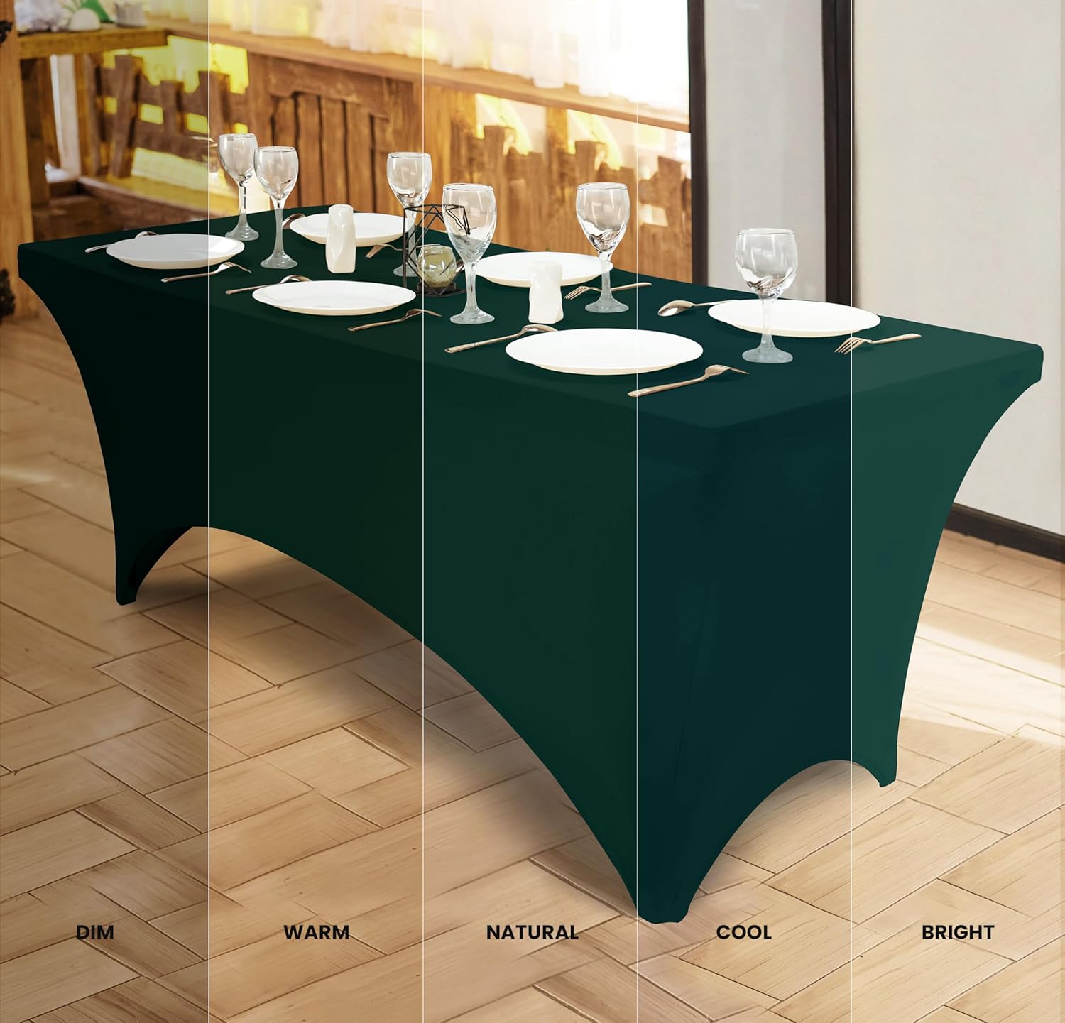 Utopia Kitchen - nappe extensible - 122 cm - polyester spandex lavable, lot de 2, vert chasseur