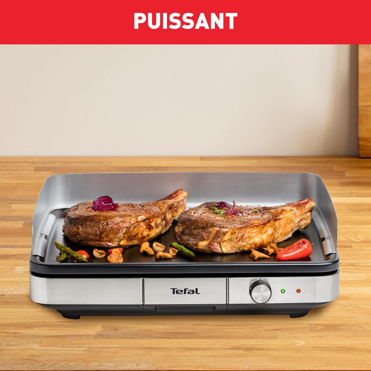 Tefal - Plancha Maxi inox XXL 10/12 pers, thermostat réglable, CB690D12